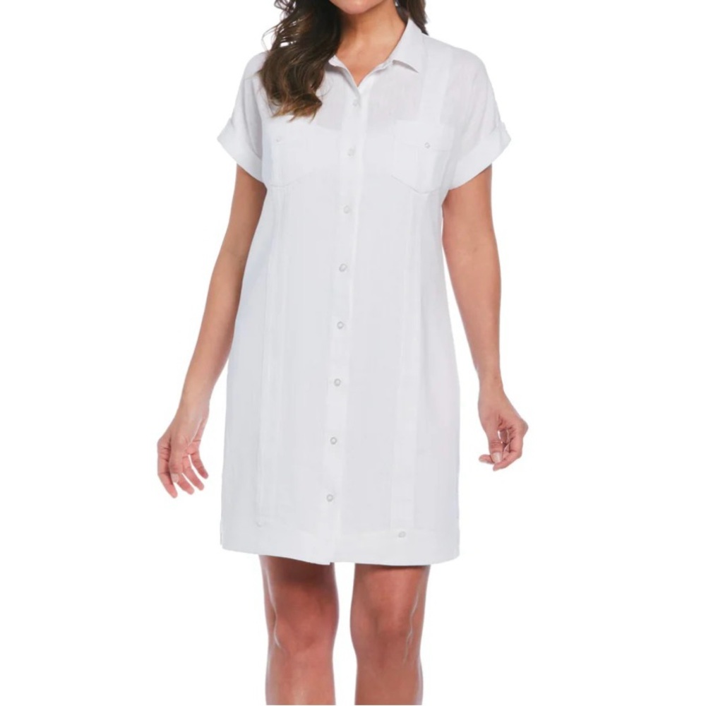 New Cubavera Button-Up Guayabera Linen Dress